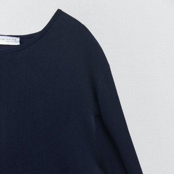 NWT KNIT CAPE NAVY BLUE DRESS - Picture 5 of 7